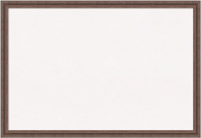 Amanti Art White Cork Board for Wall, 26x38 Vision Board with Brown Wood Frame, Large Corkboard Office Decor for Home Organization, Country Rustic Corkboard Pinboard to Display Items for Home