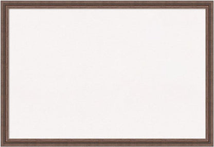 Amanti Art White Cork Board for Wall, 26x38 Vision Board with Brown Wood Frame, Large Corkboard Office Decor for Home Organization, Country Rustic Corkboard Pinboard to Display Items for Home