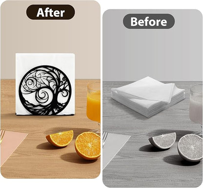 Napkin Holder for Table Metal Standing Napkin Holders for 5-inch Paper Napkins, Mail Bills Elegant Napkin Dispenser for Dining Room, Kitchen