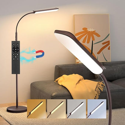 LED Floor Lamp, 18W Super Bright Floor Lamp for Living Room, Adjustable Stepless Colors & Brightness Standing Lamp, Eye Caring Reading Light with Remote& Touch Control for Bedroom Office