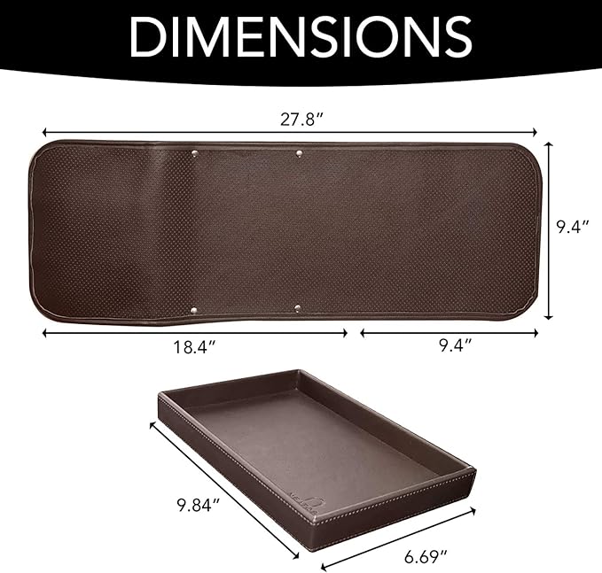NEATOPA Couch Remote Caddy Control Holder Sofa Organizer with Detachable Wooden Snack Tray for Recliner Mattresses Chair Armrests with 4 Slots - 1 Large Pockets and 3 Small Pockets (Brown)