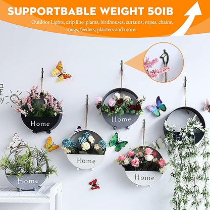 18 Pack Q-Hanger Light Hooks,Wall Cabinet Ceiling Hooks Screw Hooks for Outdoor String Lights, Wire, Plants,Wind Chimes, Holiday Party Decoration Hanging,Safety Buckle Design