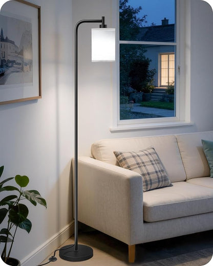 Dimmable Floor Lamp for Living Room with Remote and Foot Switch, Modern Standing, Corner Lamp,10W Bulb 3 Color Temperatures, for Bedroom, Office, ETL Listed, Black and White CW19LD05