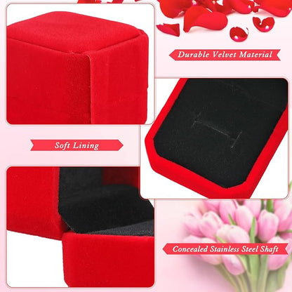 Laumoi 36 Pcs Velvet Ring Box for Wedding Ceremony Engagement Jewelry Boxes Packaging Display Ring Case Earring Storage Holder for Proposal Anniversary Birthday Gift(Red)