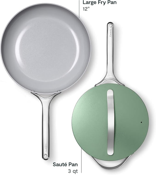 Caraway 12in Fry Pan + 10in (3qt) Saute Pan Duo Sage
