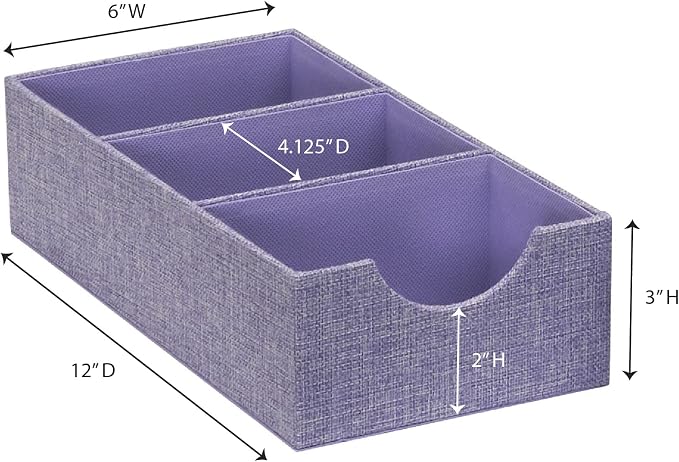 Household Essentials Iris-Colored Cardboard Trays with PP Accents, Set of 2