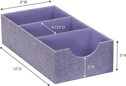 Household Essentials Iris-Colored Cardboard Trays with PP Accents, Set of 2