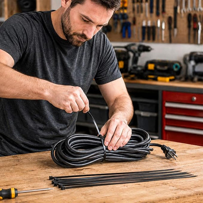 Zip Ties 12 inch, 1000 Pack Heavy Duty Black Zip Ties with 120 lbs Tensile Strength, Self-Locking Nylon Cable Ties,Wire Ties for indoor and outdoor use.
