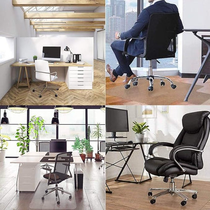 Office Chair Mat for Hardwood Floor, 36"x48" Clear Desk Chair Mat Easy Glide for Rolling Chair, Heavy Duty Vinyl Floor Protector Mat for Home or Office, Easy Clean and Flat Without Curling