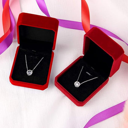Lamoutor 15Pcs Velvet Necklace Pendant Gift Box Jewelry Gift Box (Red)