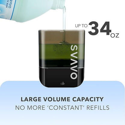 SVAVO Automatic Soap Dispenser Touchless, Hand Sanitizer Dispenser Wall Mount, Electric Sensor Battery Operated for Offices Home Kitchen Bathroom Hotel Restaurant Commercial, 34oz/1000ml Black