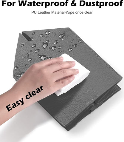 Tclouda Tissue Box Cover for PU Leather, Modern Simple Solid Color Holder Square Tissue Bag, Ideal for Bathrooms,Office,Car,Nightstand,Outdoor Tent,Dining Table,5"X5"X5", Single Charcal