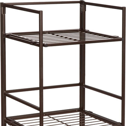 Amazon Basics 4-Tier Iron Towel Shelf Black 11.4"L x 11.8"W x 44.5"H | for Bathroom