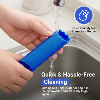 Silicone Garlic Peeler Tube, 2 Pack – BPA-Free, Odor-Free & Dishwasher Safe – Easy Garlic Skin Remover Roller – Black & Blue Kitchen Gadget for Fast, Effortless Cooking (black & blue)