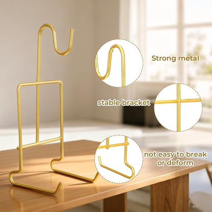 2 Pcs Tea Cup and Saucer Display Stand Metal Saucer Organizer Plate Coffee Mug Hanger Stand Tray Easel Holder Storage Rack for Afternoon Tea Party