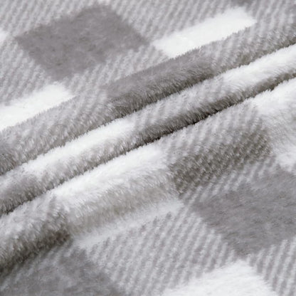 BEDELITE Fleece Throw Blanket for Couch Sofa Bed, Buffalo Plaid Decor Grey and White Checkered Blanket, Cozy Fuzzy Soft Lightweight Warm Blankets for All Seasons