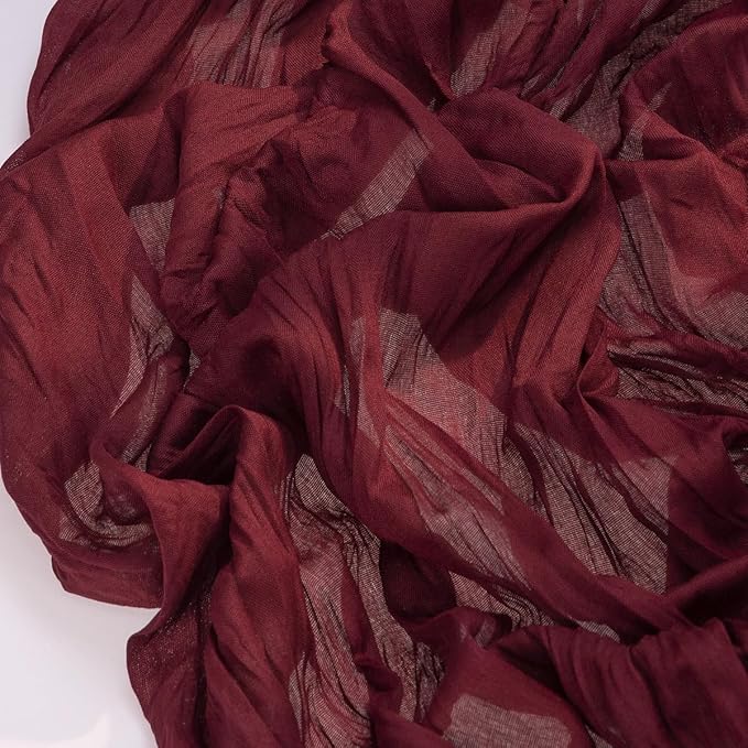 Socomi Burgundy Red Valentine's Day Table Runner Cheesecloth Boho Rustic Gauze 120 inch 10FT Cheese Cloth Runner for Wedding Party Baby Shower Birthday Home Decor Holiday Decorations