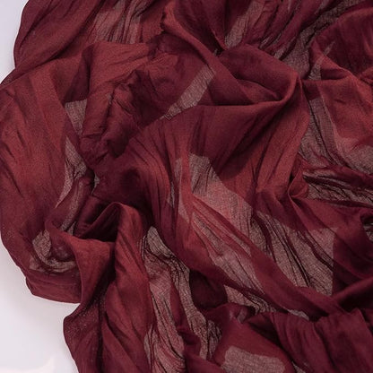 Socomi 6pcs Burgundy Red Valentine's Day Cheesecloth Table Runner Boho Rustic Gauze 120 inch 10FT Cheese Cloth Runner for Wedding Party Baby Shower Birthday Home Decor Holiday Decorations