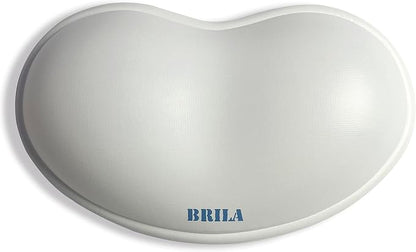BRILA Ergonomic Silicone Mouse Wrist Rest, Cooling Silica Gel PU Leather Mouse Wrist Support Pad for Office Work and Laptop Computer Gaming (White Leather)