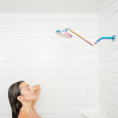 SparkPod Rain Shower Head, 6 Inch Round | High Pressure Shower Heads, 90 Nozzle (Touch-to-Clean), Adjustable Showerhead, No-tool Universal Connection