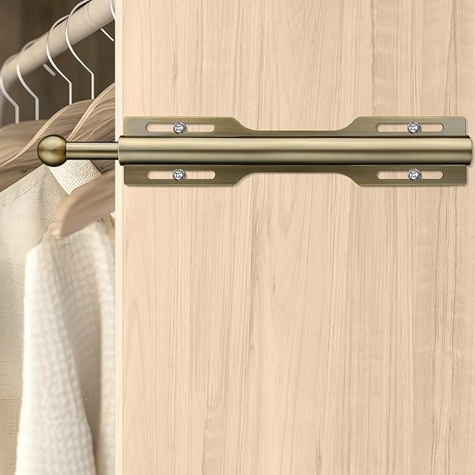12" Valet Rod for Closet Pull Out (1 Pack, Antique Brass)