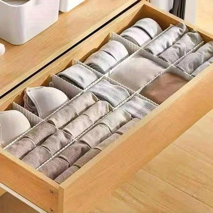 20 Pack Cuttable Drawer Dividers, Plastic Drawer Organizer Set, Storage Dividers for Closet & Kitchen Drawers, White/Blue