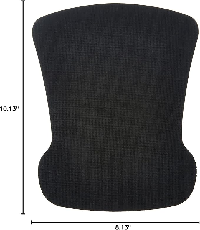 Amazon Basics Ergonomic Mouse Pad with Wrist Support for Pain Relief, Gel-Filled Cushion, Non-Slip Rubber Grip Base, 10.1 x 8.1 Inches, Black, 20-Pack