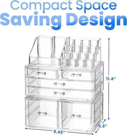 Masirs Clear Cosmetic Storage Organizer, Classy Design, Versatile, Simplifies Your Life
