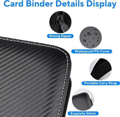 Portable 9-Pocket Trading Card Binder, Holds 720 Cards with 40 Removable Double-Sided Sleeves, Baseball Card Binder Card Storage Organizer Album for Boys, Girls, Sports & Game Cards