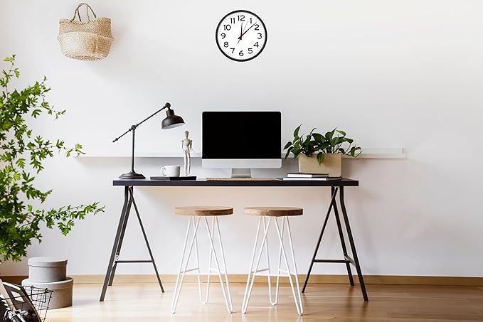 Ultimate Wall Clock | 10 Inch | Round | Quartz | Black | Kitchen | Office | Bedroom | Study | Classic | Indoor | Outdoor | Unbranded | Battery Operated | Modern Décor | Non-Ticking