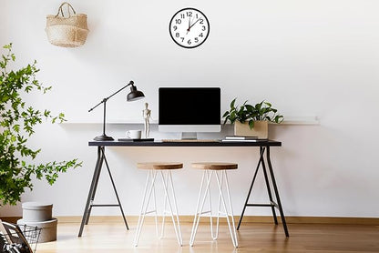 Ultimate Wall Clock | 10 Inch | Round | Quartz | Black | Kitchen | Office | Bedroom | Study | Classic | Indoor | Outdoor | Unbranded | Battery Operated | Modern Décor | Non-Ticking