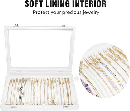 Vicoter Velvet Necklace Display Jewelry Tray 20 Hook Necklace Tray Necklace Pendant Jewelry Tray for Women and Girls