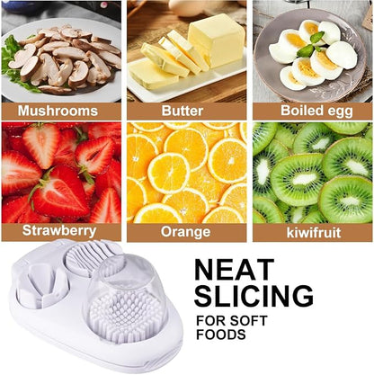 3 in 1 Egg Slicer For Hard Boiled Eggs, 3 Slice Modes Egg Slicer with Stainless Steel Wire Egg Cutter Heavy Duty for Hard Boiled Eggs, Strawberry, Grape, Kitchen Dicer Tool