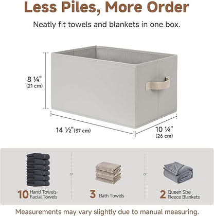 StorageWorks Storage Baskets for Shelves, Foldable Fabric Closet Storage Bins with Handles, Fabric Storage Bins Clothes Organizer, Light Gray, 3-Pack, Large