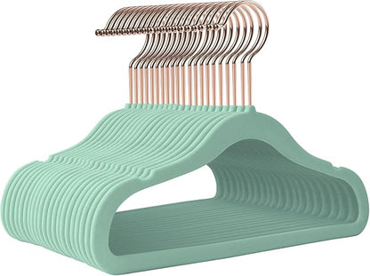 Baby Hangers Velvet 50 Pack-11.4 Inch,Baby Clothes Hanger Non Slip, Kid Hanger for Closet,Durable Infant/Toddler Hangers Teal Hanger