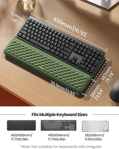 Vaydeer Wrist Rest with Keyboard Stand, Computer Wrist Support Pad, Ergonomic Keyboard Riser Holder Lifter Tray with Wrist Pad, Memory Foam Desk Cushion, Palm Hand Typing for Office Home School-Pink
