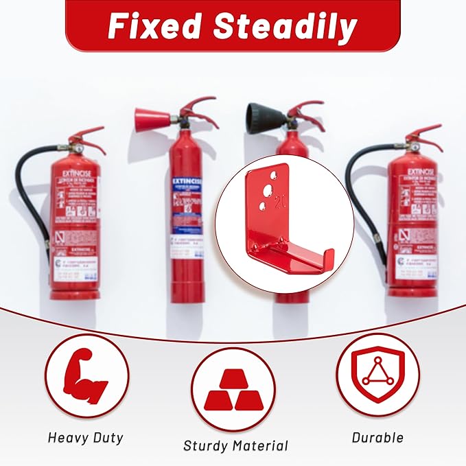 Fire Extinguisher Mount, 40 Pack Heavy Duty 3-Hole Fire Extinguisher Bracket, SturdyHolder for Easy Installation, Durable 20lb Hook Hanger