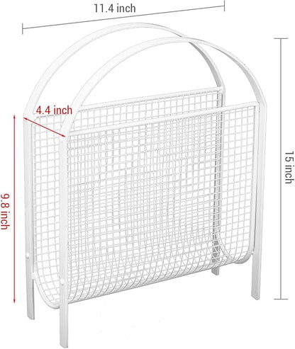 MyGift Magazine Rack, Floor Freestanding Magazine Holder for Bathroom Bedroom Office, Books Newspapers File Mail Organizer, Mid Century Modern Decor Wire Storage for Tablets and Documents