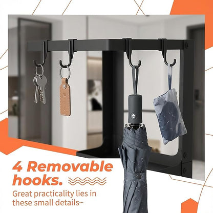 Umbrella Stand, Metal Umbrella Stand Indoor, 26 Inch Umbrella Holder for Entryway, Shelf for use with Small Umbrellas and Bottom Drip Tray for use with