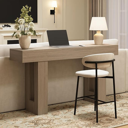 63 Inches Long Console Table for Entryway with Drawers, Wooden Sofa Table Behind Couch, Entry Table for Living Room, Foyer, Hallway, Grey