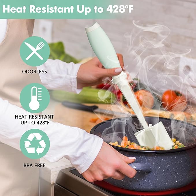2 Pack Upgrade Meat Chopper, Heat Resistant Meat Masher for Hamburger Meat, Ground Beef Smasher, Nylon Hamburger Chopper Utensil, Ground Non Stick Mix Chopper Mix Potato Masher Tool (White)