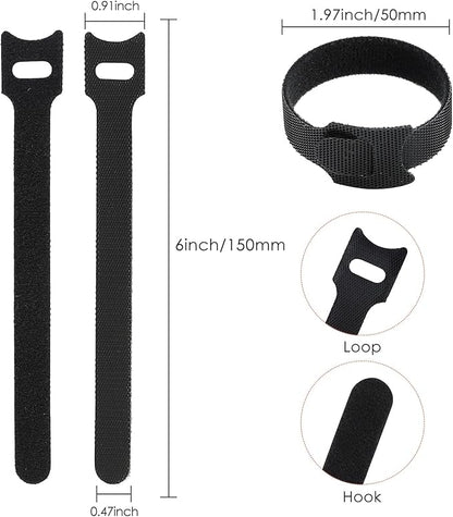 MVYC 120PCS 6 Inch Cable Ties Reusable Multi-Purpose Wire Ties Cord Organizer Adjustable Cable Management 5 Colors