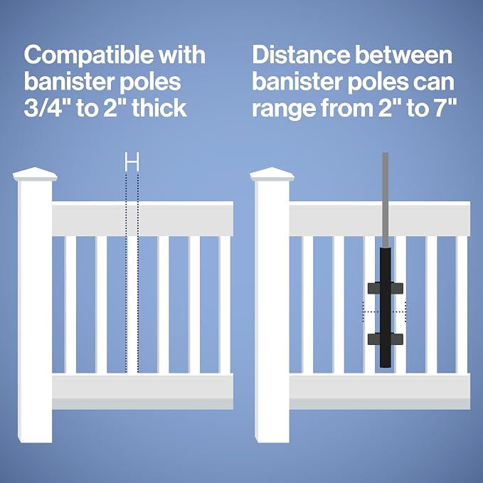 Patio Umbrella Holder – Easy Installation - Space Saving Umbrella Holder Design - Outdoor Umbrella Base and Mount - Attaches to Railing Maximizing Outdoor Patio Space and Shade, White