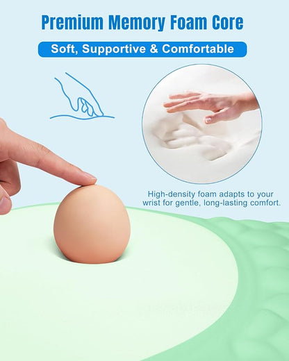 Ergonomic Mouse Pad with Wrist Rest, Slope Design Memory Foam Support, Smooth Lycra Surface, Non-Slip PU Base, Comfortable Mouse Mat for Office, Home, Computer Desk