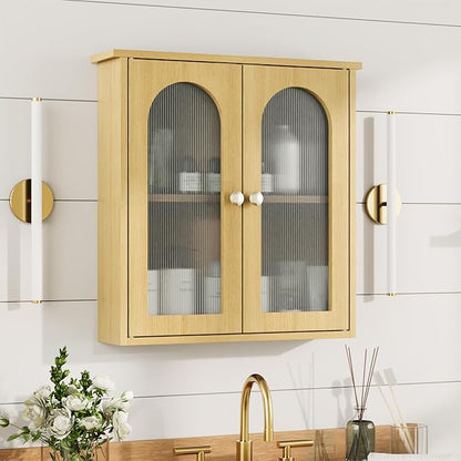 Bathroom Wall Cabinet,Medicine Cabinets Wall Mounted with Arched,Bathroom Medicine Cabinet Over Toilet,Surface Mount Medicine Cabinet for Laundry Room,Kitchen,Storage Cabinet 22x23