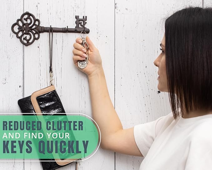 Comfify Cast Iron Skeleton Key Holder for Wall - Decorative Farmhouse Rustic Wall Mount Key Organizer - 3 Key Hooks - Vintage Key Rack for Entryway with Screws & Anchors – 10.8 x 4.7 - Brown
