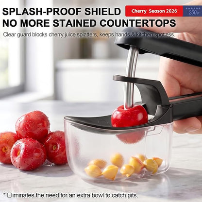 Cherry Pitter - Makmzoon Stainless Steel Cherries Pitter Tool | Hand-held Push Design, Save Time & Space for Making Cherry Jam with Lock Design Stainless Steel Rod