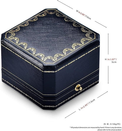 Oirlv Engagement Wedding Ring Box for Proposal Octagonal Ring Bearer Box