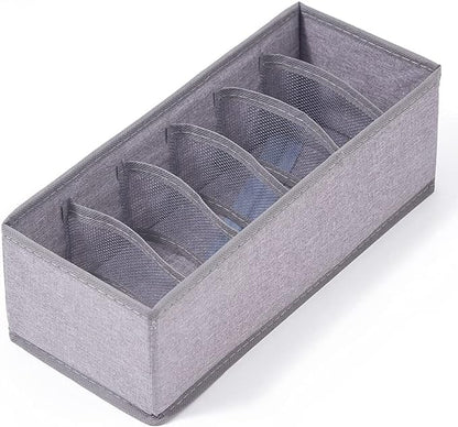 Qozary 3 Pack Sock Underwear Drawer Organizer Dividers, Collapsible Cabinet Closet Storage Boxes for Clothes, Socks, Lingerie, Underwear, Tie, Belt, Baby, Bedroom