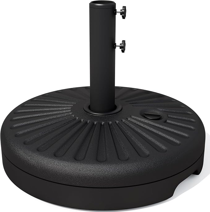 JEAREY 81.5lb Max Capacity Patio Umbrella Stand, Outdoor Umbrella Base Water Filled Stand, Heavy Duty Market Umbrella Holder for Patio, Deck, Poolside (Black)